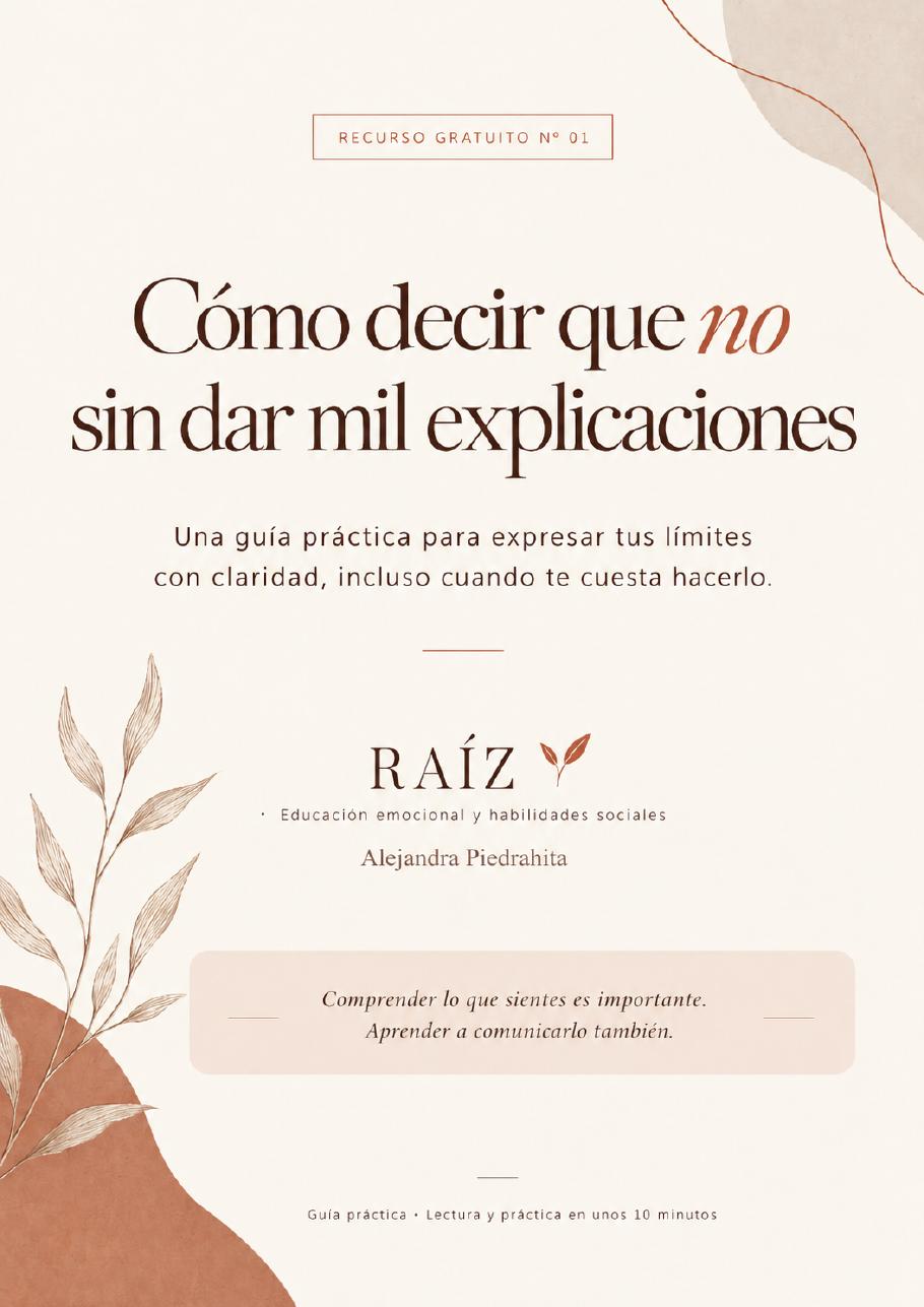 Portada de la guía Cómo decir que no sin dar mil explicaciones